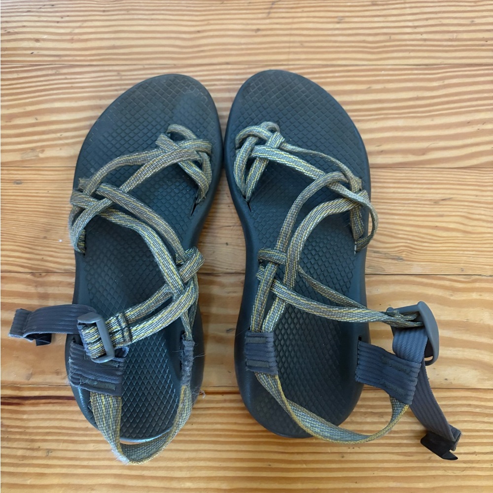 Chaco Gray and Olive Strappy Sandals